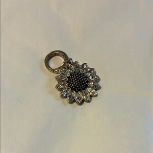 Vintage Fossil Rhinestone Sunflower Bracelet Charm